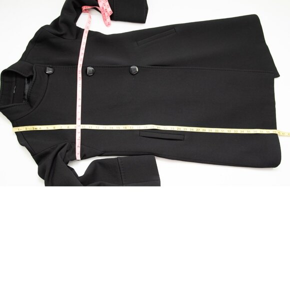 Cinzia Rocca Coat Pure Virgin Wool Topper Italian Made Jacket Black Size 44 - Picture 7 of 8
